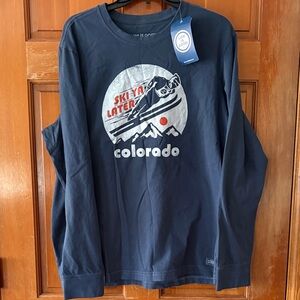 Mens Life Is Good Ski Ya Later Colorado long sleeve tee shirt